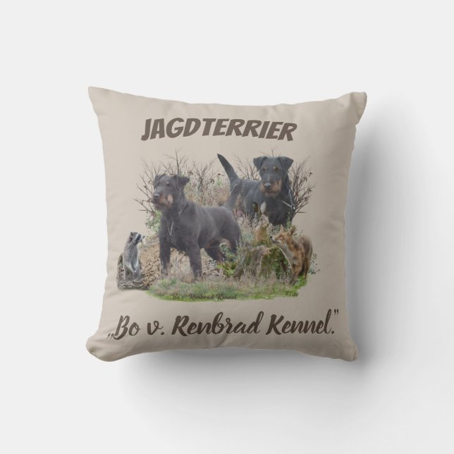Jagdterer , Bo gegen Renbrad Kennel.'' Sticker Pap Kissen (Vorderseite)