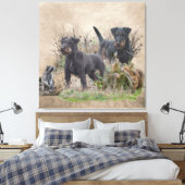 Jagdterer , Bo gegen Renbrad Kennel.'' Sticker Pap Leinwanddruck (Insitu (Schlafzimmer))