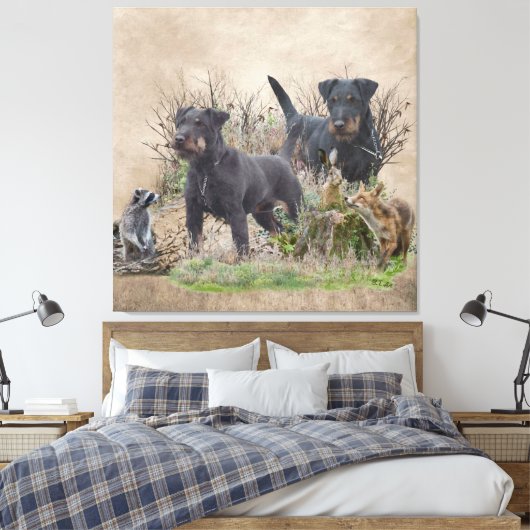 Jagdterer , Bo gegen Renbrad Kennel.'' Sticker Pap Leinwanddruck (Insitu (Schlafzimmer))