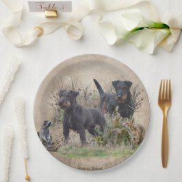 Jagdterer , Bo gegen Renbrad Kennel.'' Sticker Pappteller