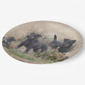 Jagdterer , Bo gegen Renbrad Kennel.'' Sticker Pappteller (Schrägansicht)