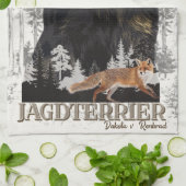 Jagdterer Dakota / Renbrad Imitats Canvas Print AG Geschirrtuch (Gefaltet)