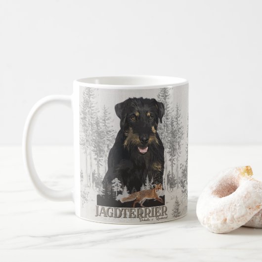 Jagdterer Dakota / Renbrad Imitats Canvas Print AG Kaffeetasse (Mit Donut)