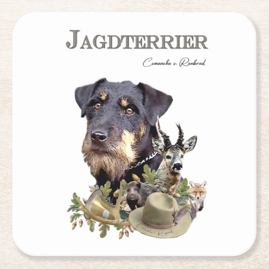 Jagdterer Rechteckiger Pappuntersetzer (Vorderseite)