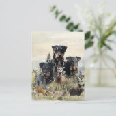 Jagdterers / Renbrad Kennel Feiertagspostkarte (Stehend Vorderseite)