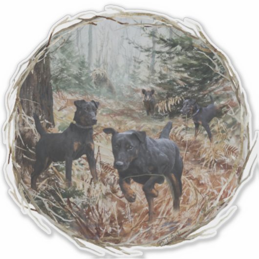Jagdterrassen, Allround-Jagdhunde. Aufkleber (Vorderseite)