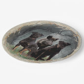 Jagdterre , tapferes Herz Pappteller (Schrägansicht)