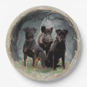 Jagdterre , tapferes Herz Pappteller (Vorderseite)