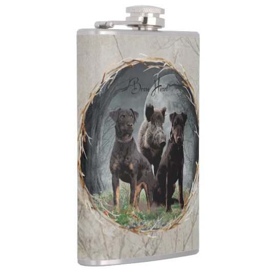 Jagdterre , tapferes Plexiglas Flachmann (Rechts)