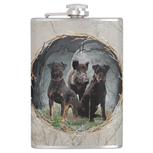 Jagdterre , tapferes Plexiglas Flachmann (Vorderseite)