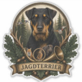 Jagdterrier ,  Jagd Logo Aufkleber (Vorderseite)