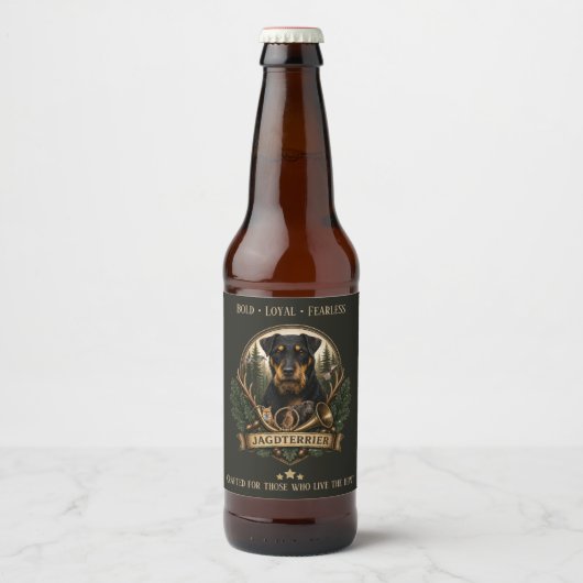 Jagdterrier, Jagd-Logo Bierflaschenetikett (Vorderseite)