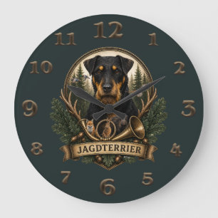 Jagdterrier, Jagd-Logo Große Wanduhr