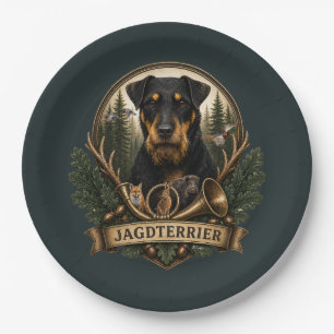 Jagdterrier, Jagd Logo Pappteller