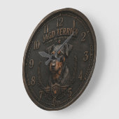 Jagdterrier, Jagdlogo Große Wanduhr (Winkel)