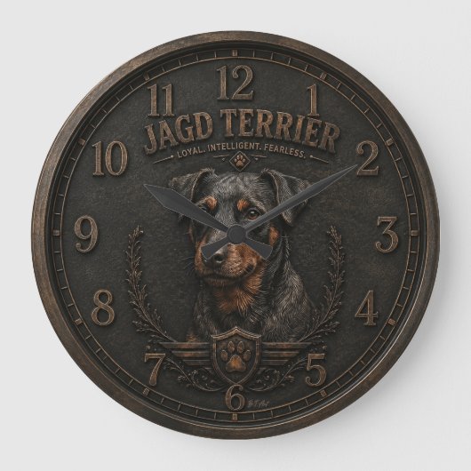 Jagdterrier, Jagdlogo Große Wanduhr (Vorderseite)