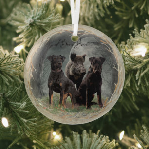 Jagdterrier ornament aus glas
