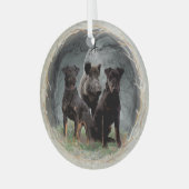 Jagdterrier  ornament aus glas (Vorderseite links)