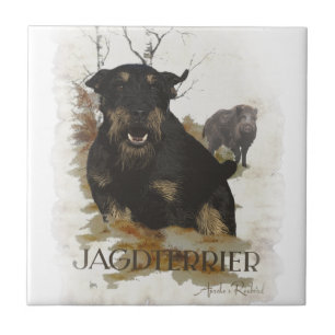 Jagdterrier T-Shirt Kaffeetasse Keramik-Ornament B Fliese