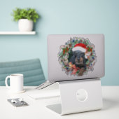 Jagdterry, Frohe Weihnachten Aufkleber (Laptop auf Schreibtisch)