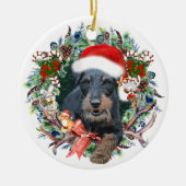 Jagdterry, Frohe Weihnachten Keramik Ornament (Vorne)