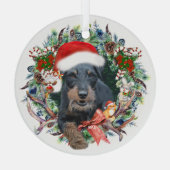 Jagdterry, Frohe Weihnachten Ornament Aus Glas (Rückseite)