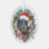 Jagdterry, Frohe Weihnachten Ornament Aus Glas (Vorderseite links)