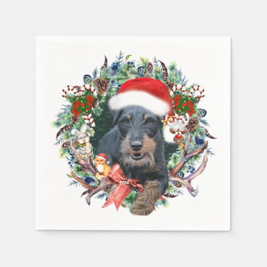 Jagdterry, Frohe Weihnachten Serviette (Vorderseite)