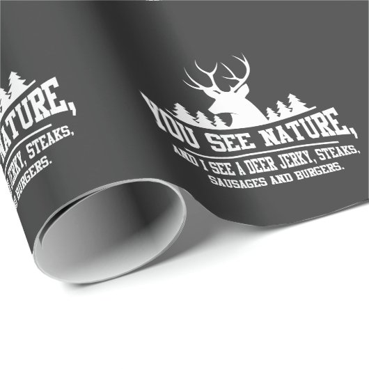 Jagdtierjäger der Hirschjagd Steaks Burger Geschenkpapier (Rolleneckpunkt)