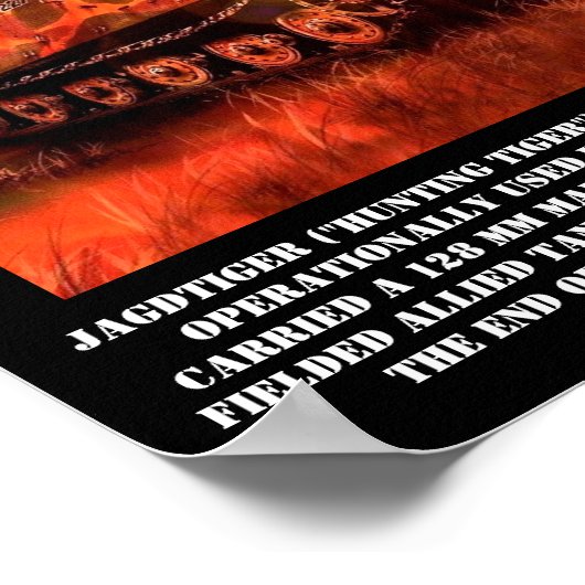 Jagdtiger German Tank Destroyer Print Poster (Ecke)