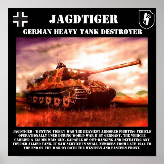 Jagdtiger German Tank Destroyer Print Poster (Vorne)