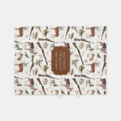 Jagdwildnis-Outdoorsman-Muster Fleecedecke (Vorderseite (Horizontal))