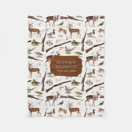 Jagdwildnis-Outdoorsman-Muster Fleecedecke (Vorderseite)