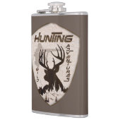 Jagen Abenteuer Quadrat Aufkleber Schlüsselanhänge Flachmann (Links)