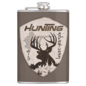 Jagen Abenteuer Quadrat Aufkleber Schlüsselanhänge Flachmann (Vorderseite)