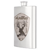 Jagen Abenteuer Quadrat Aufkleber Schlüsselanhänge Flachmann (Links)