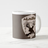 Jagen Abenteuer Quadrat Aufkleber Schlüsselanhänge Jumbo-Tasse (Vorderseite Rechts)