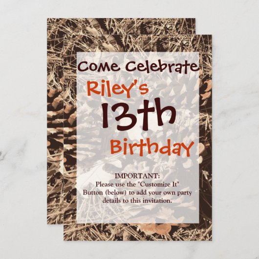 Jagen Camouflage Camouflage Geschenke für Jäger Einladung (Vorne/Hinten)