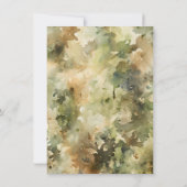 Jagen Camouflage Clothesline Baby Predictions Game Einladung (Rückseite)