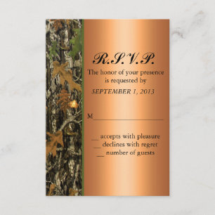 Jagen Camouflage Hochzeit RSVP Einladung