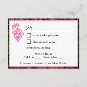 Jagen Camouflage Rosa Custom Wedding UAWG Einladun RSVP Karte