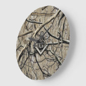 Jagen Camouflage Square Compass 2 Große Wanduhr (Winkel)