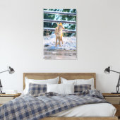 Jagen Coyote and Snow Foto Leinwanddruck (Insitu (Schlafzimmer))