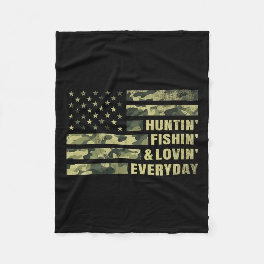 Jagen Fischen Liebe jeden Tag Camouflage American  Fleecedecke (Vorderseite)