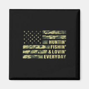 Jagen Fischen Liebe jeden Tag Camouflage American Magnet