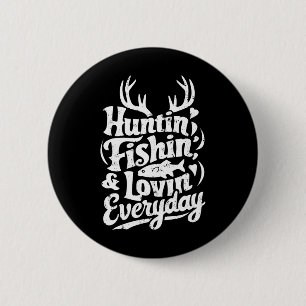 Jagen Fischen Liebe jeden Tag Shirt Jäger Fisch Button
