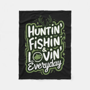 Jagen Fischen Liebe jeden Tag Shirt Jäger Fisch Fleecedecke