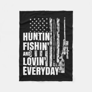 Jagen Fischen Love Alltag American Deer Hunt Fleecedecke