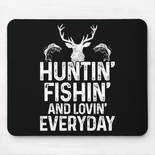 Jagen Fischen Love Alltag Funny Hunter Fishe Mousepad (Vorne)