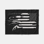 Jagen Fischen US Flag American Themed Deco Fleecedecke (Vorderseite (Horizontal))